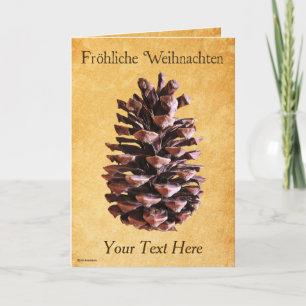 Pine Cone On Vintage Paper - Happy Christmas Card