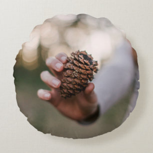 Pine cone outdoors cone tree wood round cushion