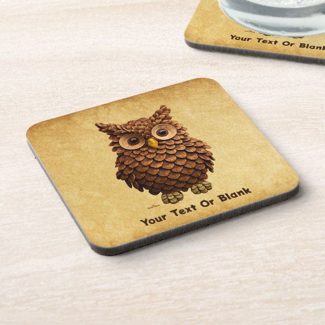 Pine Cone Owl Coaster (Left Side)