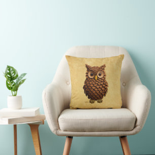 Pine Cone Owl Cushion