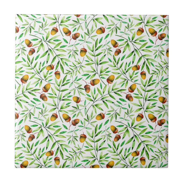 Pine Cone Pattern Ceramic Tile (Front)