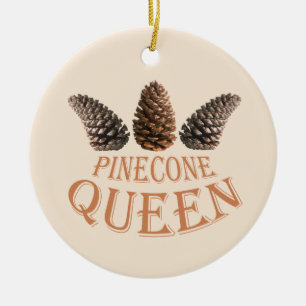Pine cone queen ceramic tree decoration