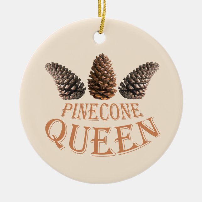 Pine cone queen ceramic tree decoration (Front)