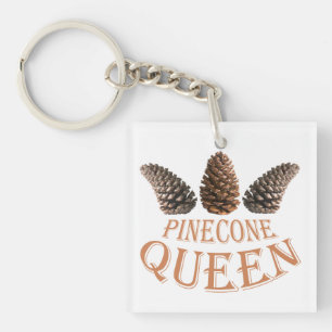 Pine cone queen key ring