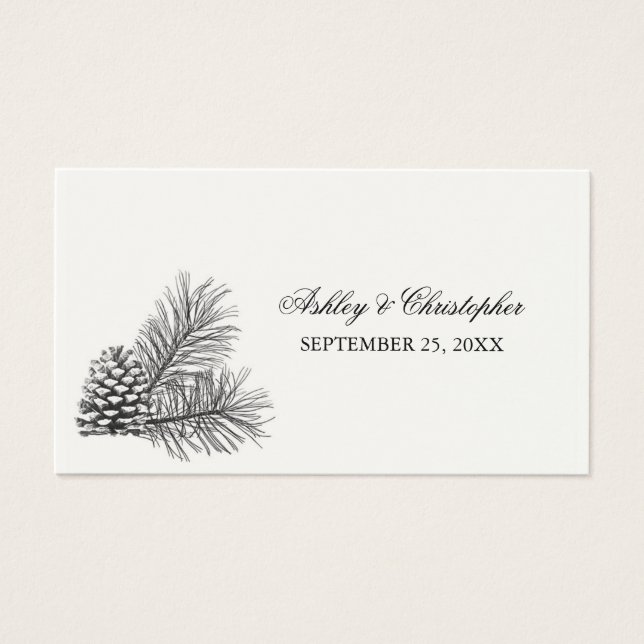Pine Cone Rustic Wedding Favour Tag (Front)
