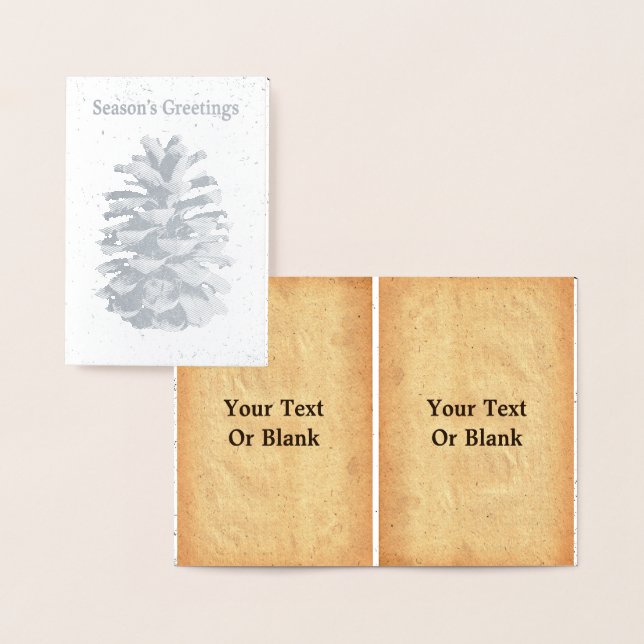 Pine Cone - Season's Greetings Foil Card (Display)