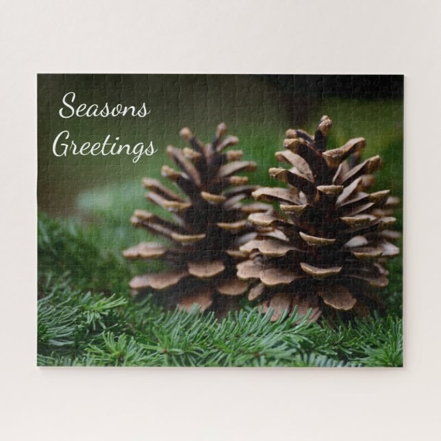 Pine Cone Seasons Greetings  Jigsaw Puzzle (Horizontal)