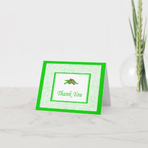 Pine Cone Thank You Card With Green Border