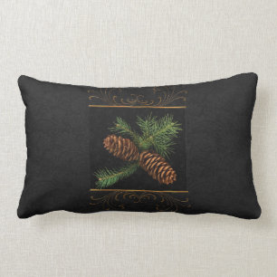 Pine Cone Watercolor 2-Sided Christmas Pillow
