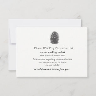 Pine Cone Wedding Reception Card