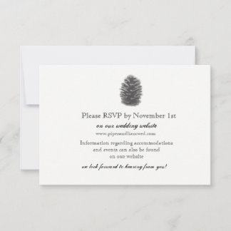 Pine Cone Wedding Reception Card