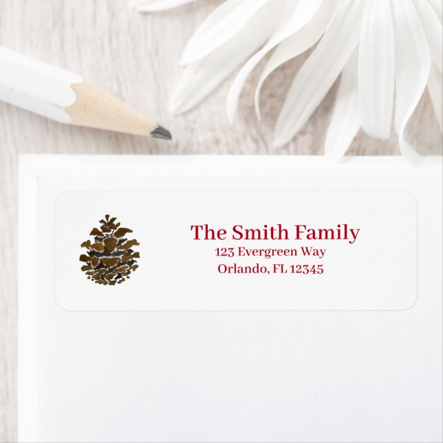 Pine Cone Wilderness Illustration Return Address  Return Address Label (Insitu)