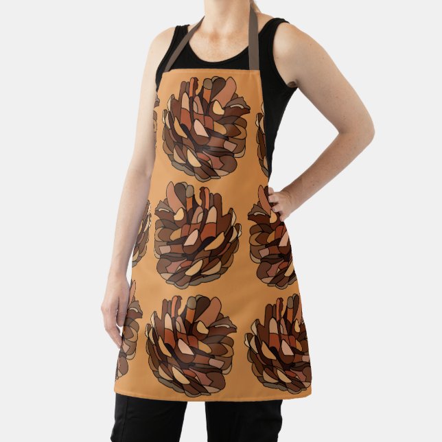 Pine Cone Winter Nature Rustic Apron (Insitu)