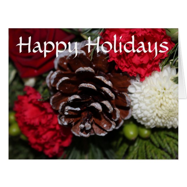 Pine Cone With Greenery (Front Horizontal)