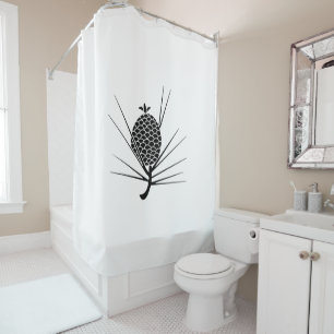 Pine cone with needles shower curtain