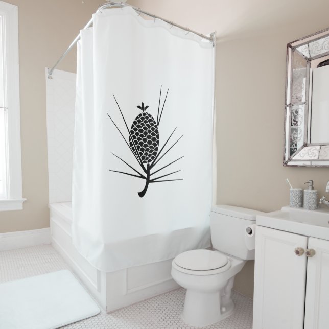 Pine cone with needles shower curtain (In Situ)