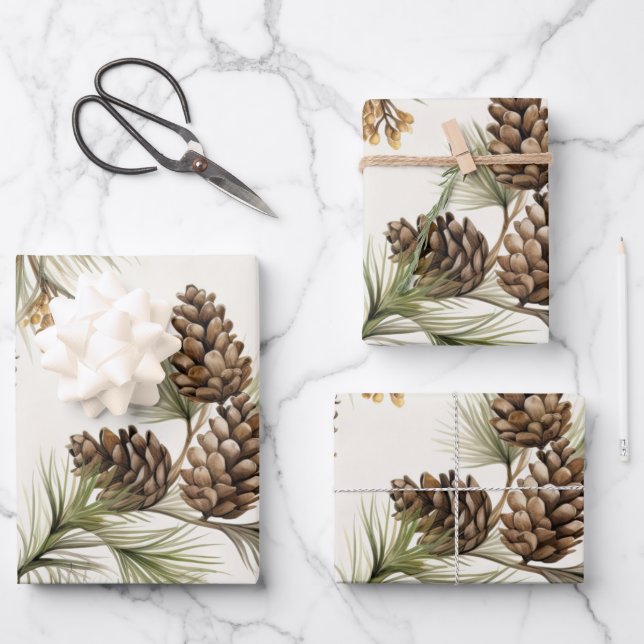 Pine cone Wrapping Paper (Front)