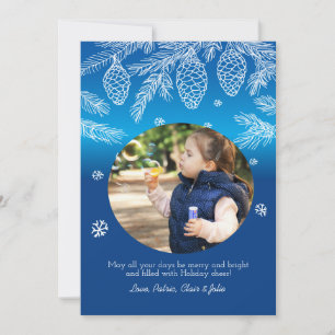 Pine Cones and Branches Photo Holiday Card