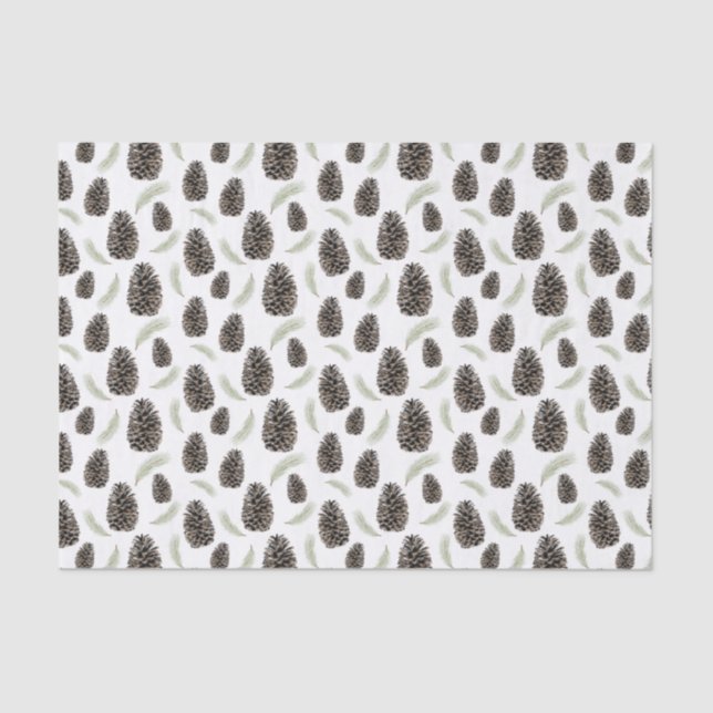 Pine Cones and Needles Tissue Paper (Front)