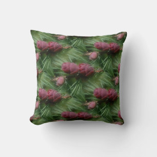 Pine Cones And Pine Needles Nature Pattern Cushion