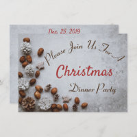 Pine Cones and Walnuts on Snow Christmas