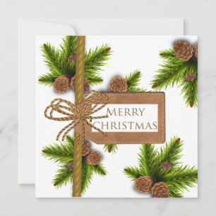 Pine Cones & Branches Christmas Card