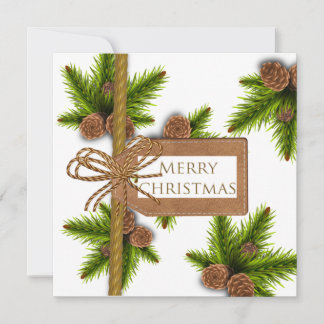 Pine Cones & Branches Christmas Card