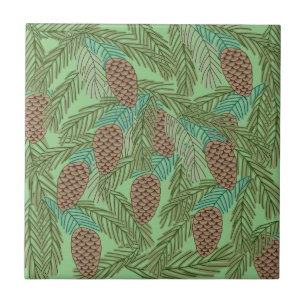 Pine Cones Ceramic Tile