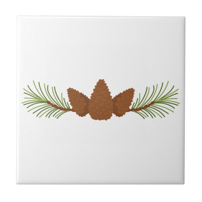 Pine Cones Ceramic Tile (Front)