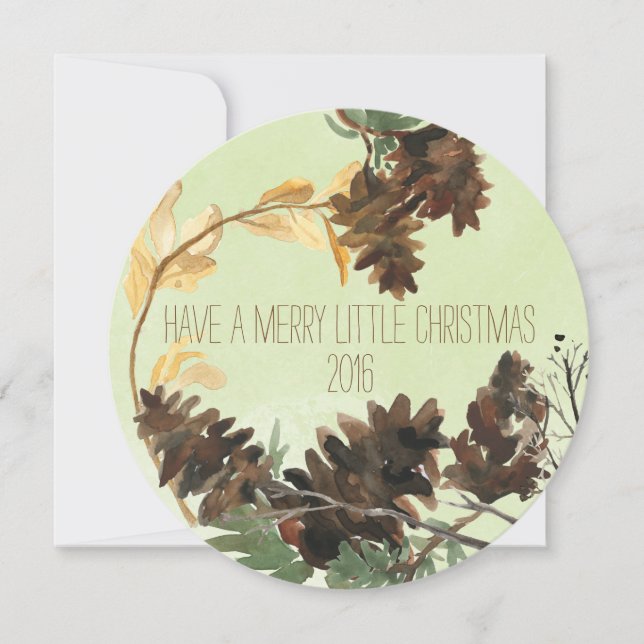 Pine Cones Chistmas Round Holiday Photo Card (Front)