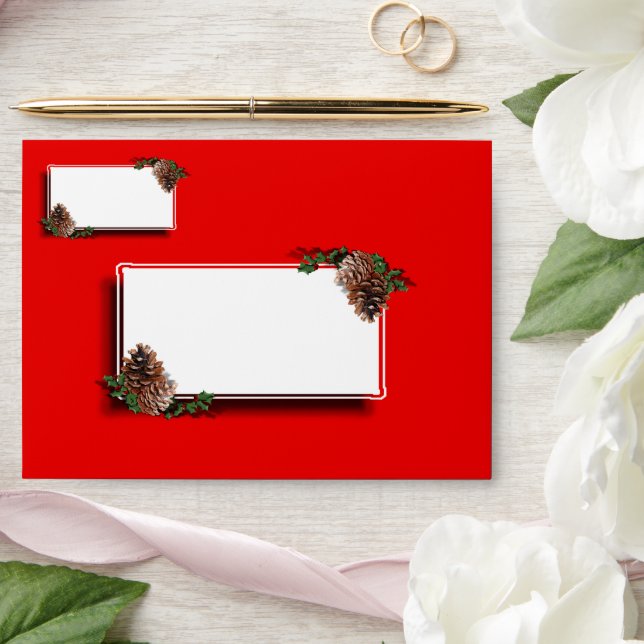 Pine Cones Christmas  Envelope (Wedding)