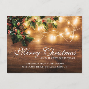 Pine Cones Christmas Holiday Corporate Greeting Postcard