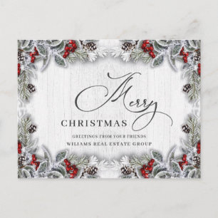 Pine Cones Christmas Holiday Corporate Greeting Postcard