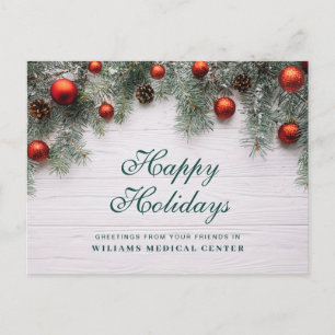 Pine Cones Christmas Holiday Corporate Greeting Postcard