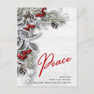 Pine Cones Christmas Holiday Corporate Greeting Postcard