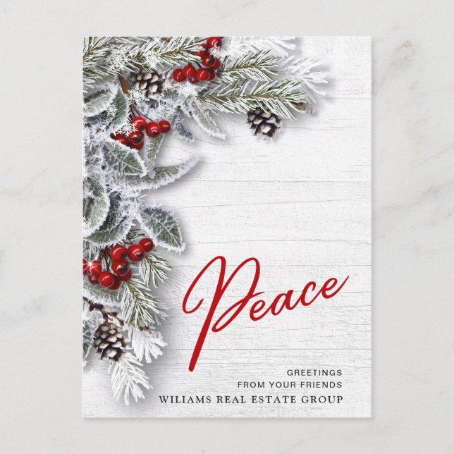 Pine Cones Christmas Holiday Corporate Greeting Postcard (Front)