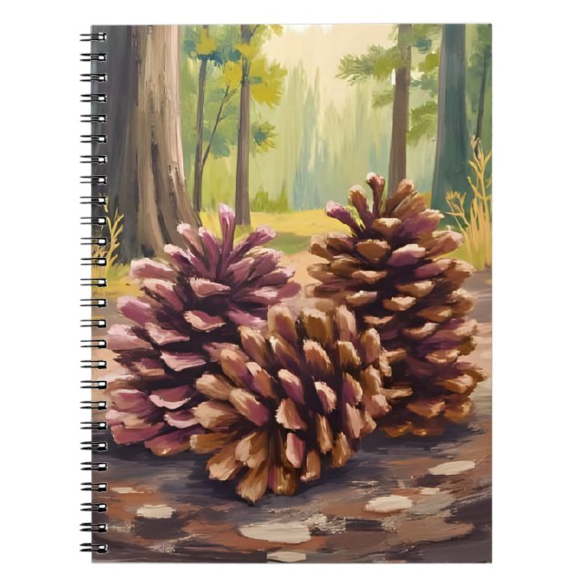 Pine Cones | Fall Autumn Watercolor Forest Notebook (Front)