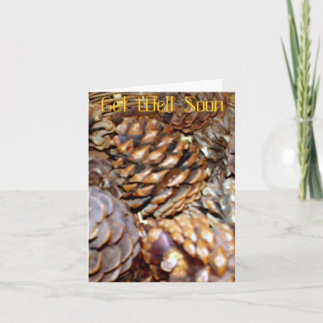 Pine Cones, Get Well Soon Notecard (Front)