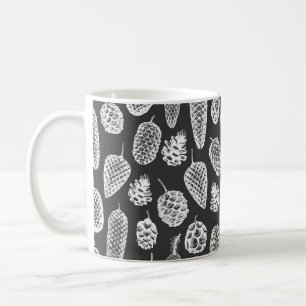 Pine cones hand drawn seamless pattern. Botanical  Coffee Mug