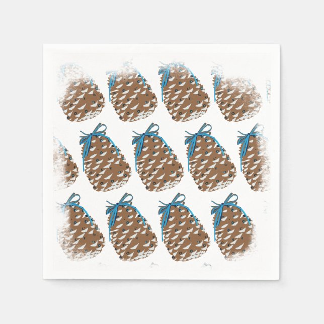 Pine Cones Holiday Decor Napkin (Front)