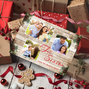 Pine Cones Holly 'Tis The Season Holiday Photocard