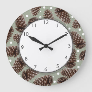 Pine Cones Large Clock