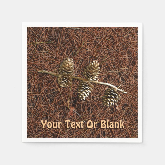 Pine Cones On Fallen Needles Napkin (Front)