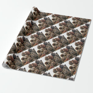 Pine Cones Organic Christmas Ornaments Art Wrapping Paper
