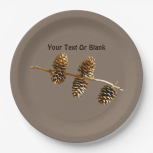 Pine Cones Paper Plate