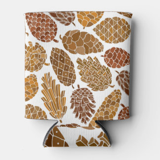 Pine cones pattern illustration. can cooler
