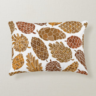 Pine cones pattern illustration. decorative cushion