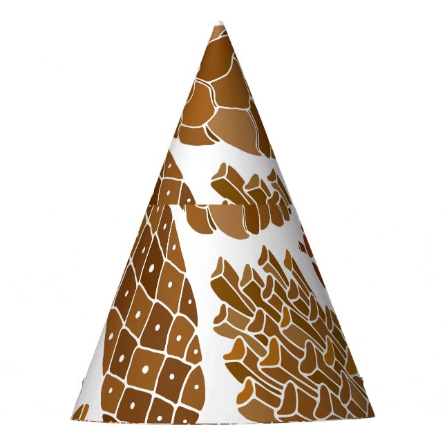 Pine cones pattern illustration. party hat (Front)