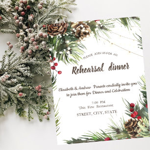 Pine Cones,Pine Tree Branches Invitation