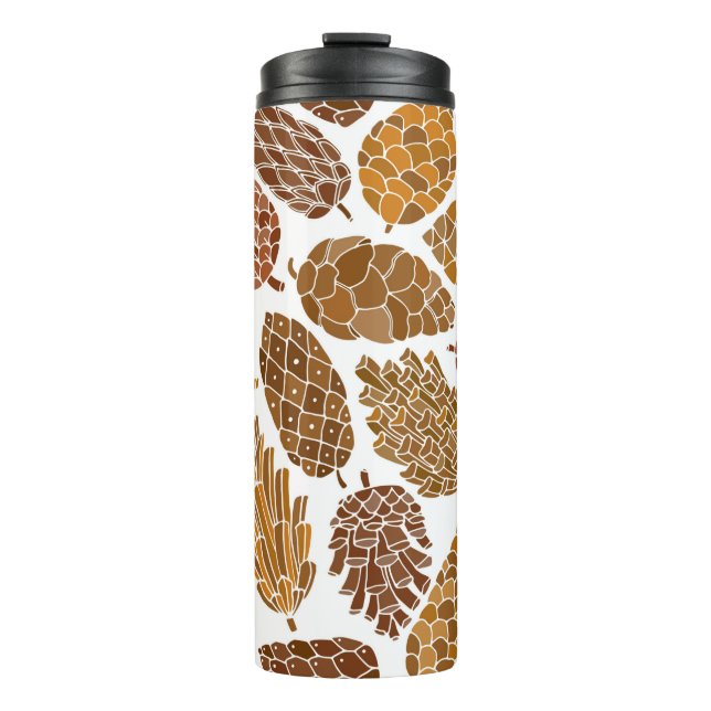 Pine cones seamless pattern thermal tumbler (Front)